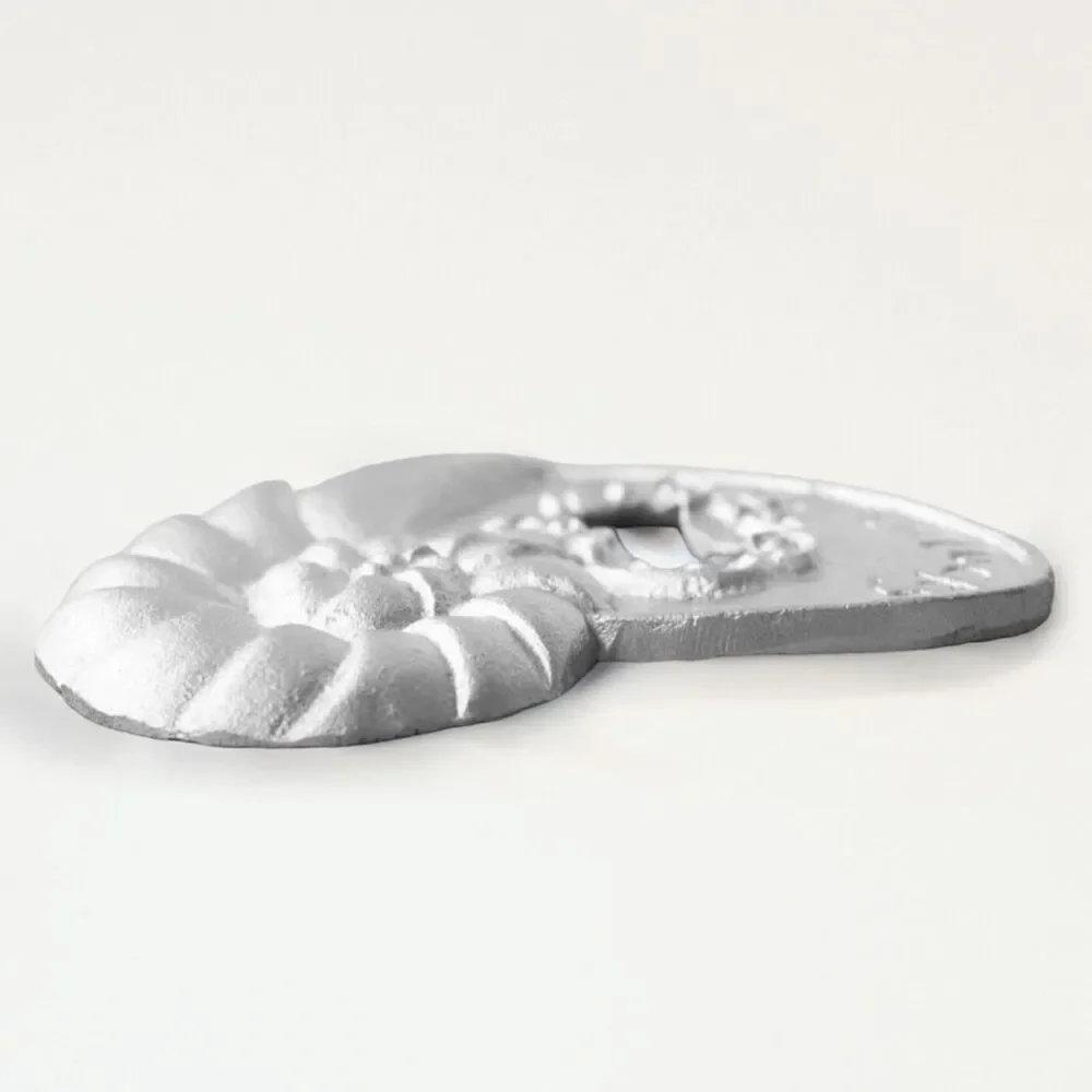 Silver Tone Cast Iron Conch Shell Design Bottle Opener Nautical Coastal Beach